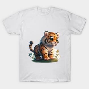 Cute Tiger Stickers T-Shirt